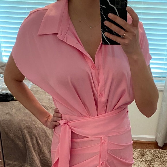 Do + Be Pink Tie Dress - Picture 2 of 6